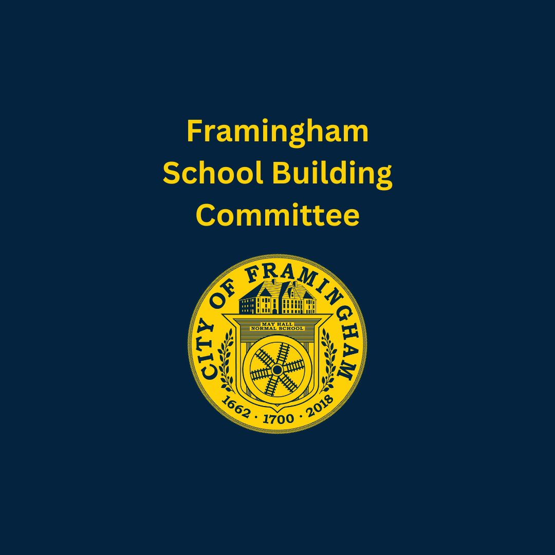 School Building Committee words with city seal in yellow