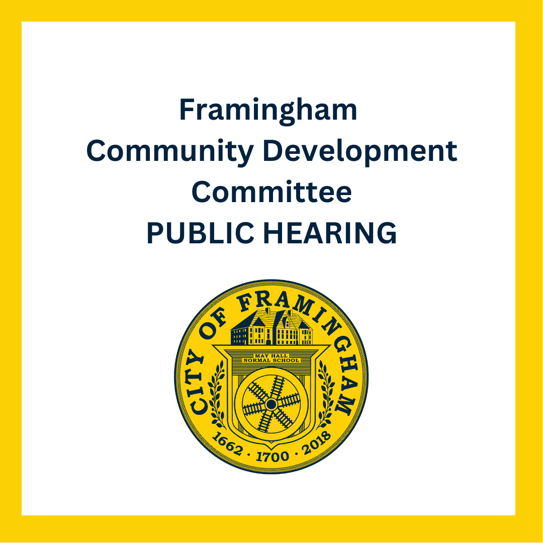 Community Development Committee Public Hearing words with City Seal