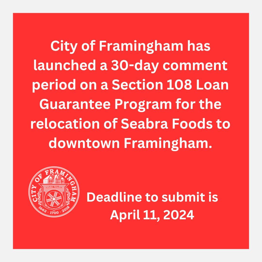 Seabra Foods 30-day comment period in 2024. Deadline April 11
