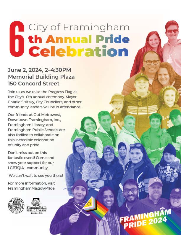 City of Framingham Pride flag event June 2, 2024 - english