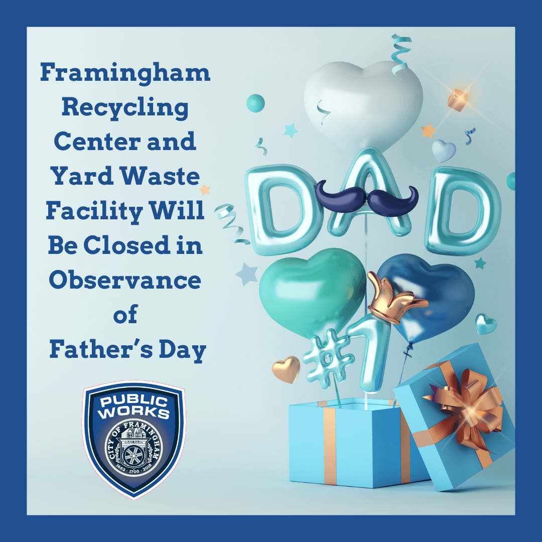 DPW Recycling Center closed on Father's Day with celebration graphic 2024