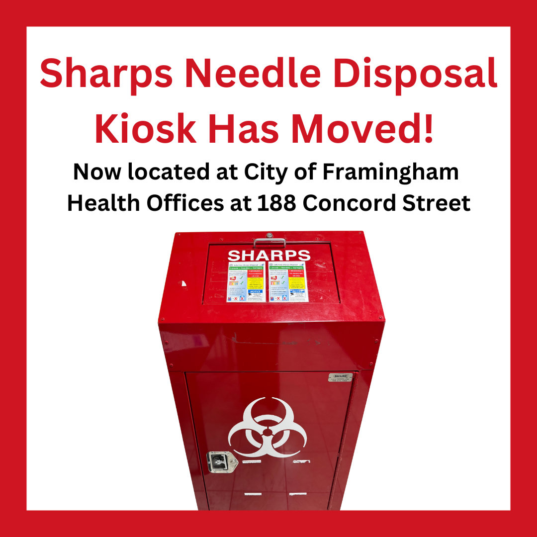 Medical needle disposal kiosk has moved to 188 Concord Street - city health office lobby