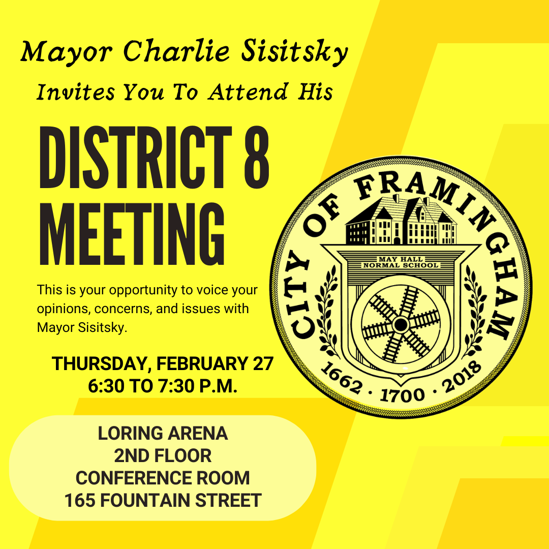District 8 Meeting, Thursday, February 27, 2025 6:30 p.m. at Loring Arena