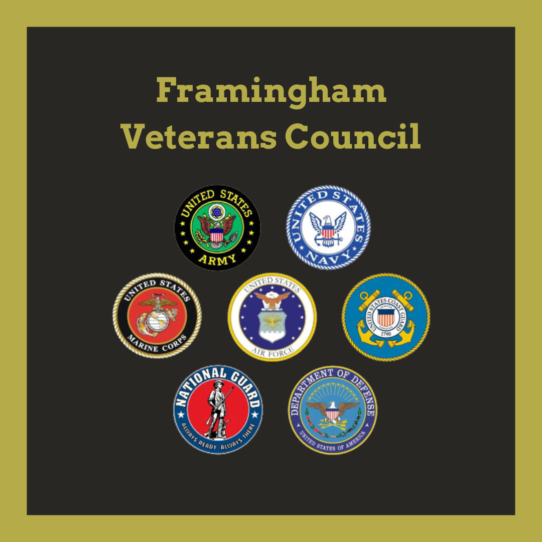 framingham veterans council 2024 with logos for each branch of military