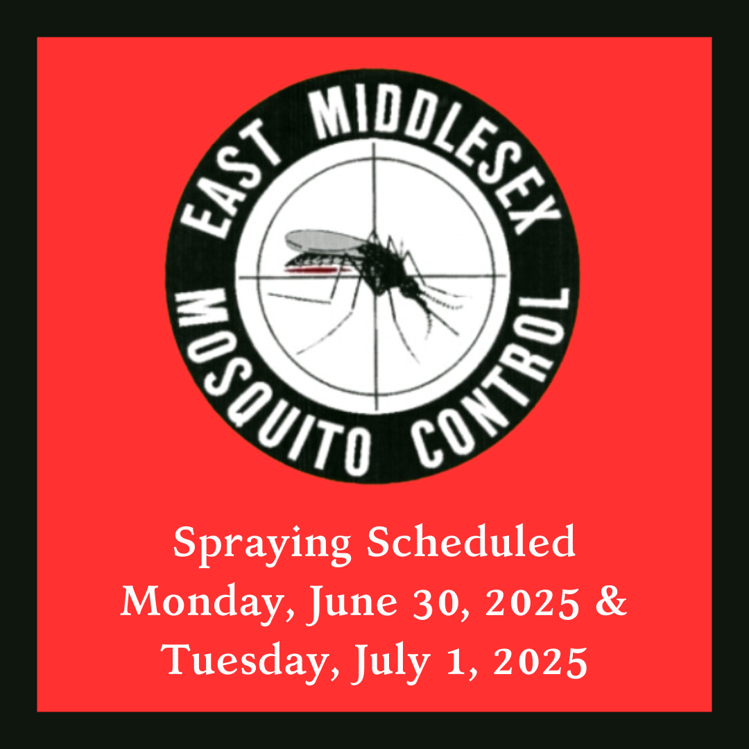 Mosquito Spraying in Framingham on Monday, June 30 and Tuesday, July 1, 2025 with East Middlesex Con