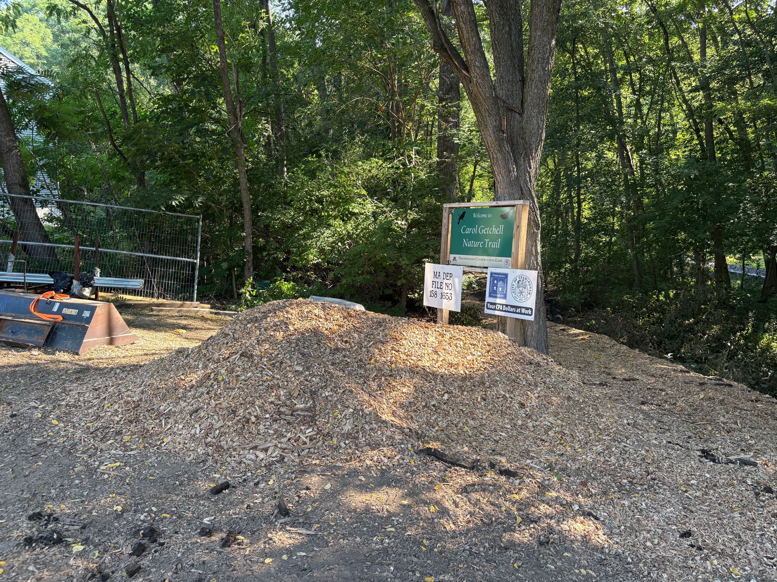 Pile of woodchips from Highway Department