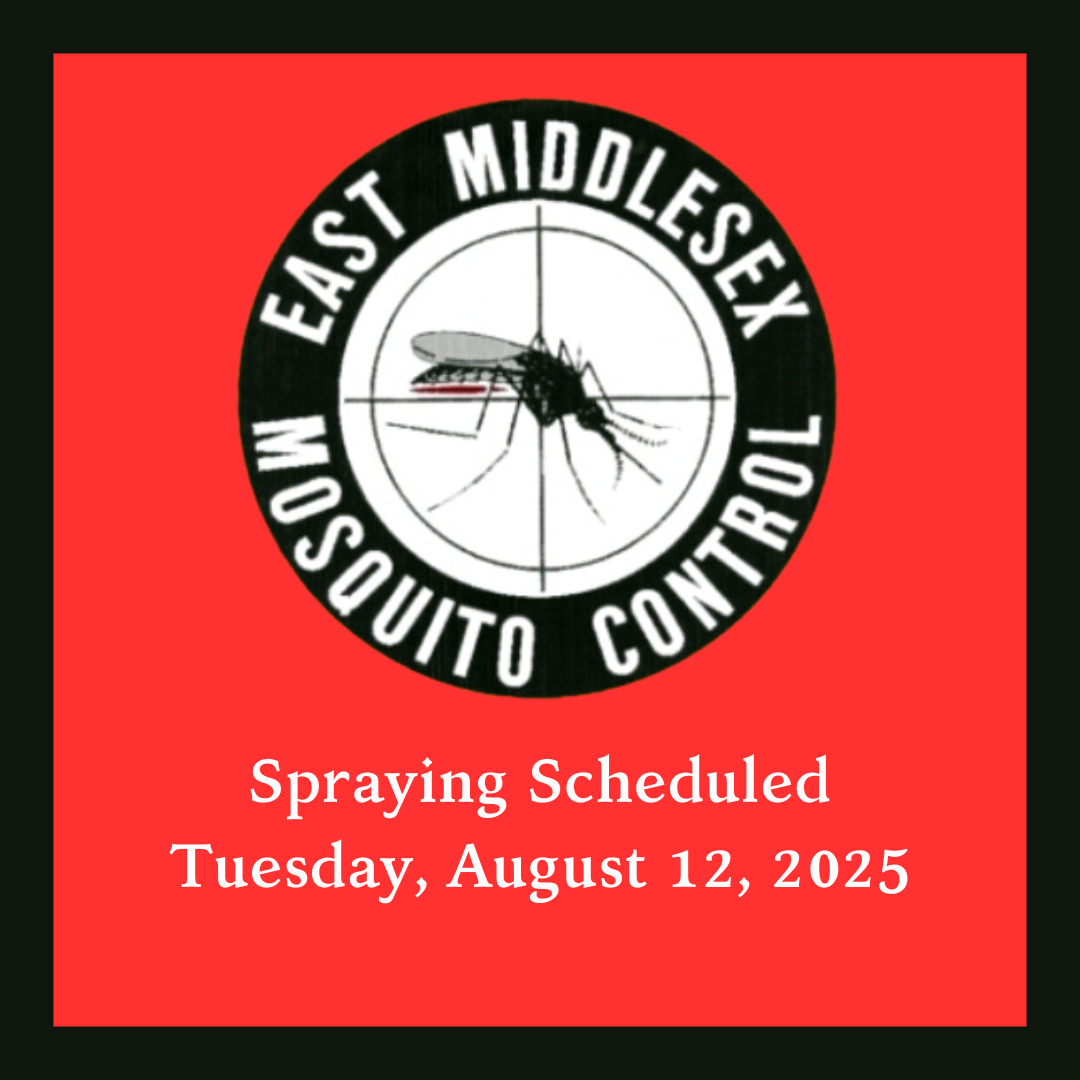 East Middlesex Mosquito Cotrokl Project Spraying August 12, 2025 with logo