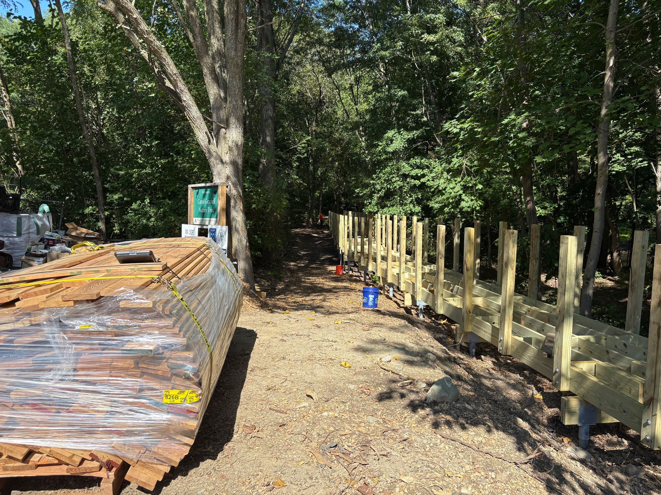 Black locust lumber delivered for decking