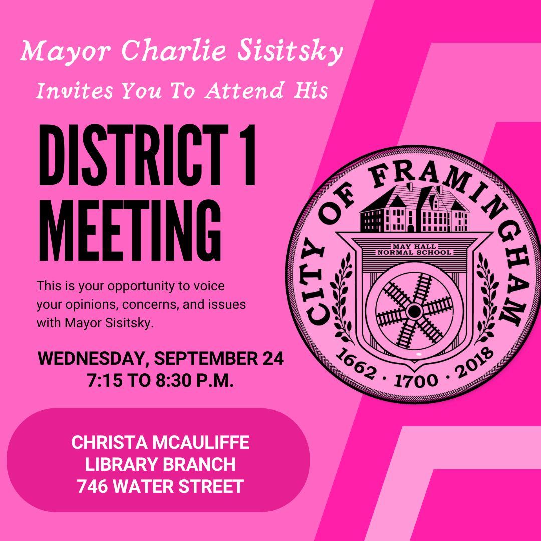 District 1 Meeting September 24, 2025 at Christa McAuliffe Library