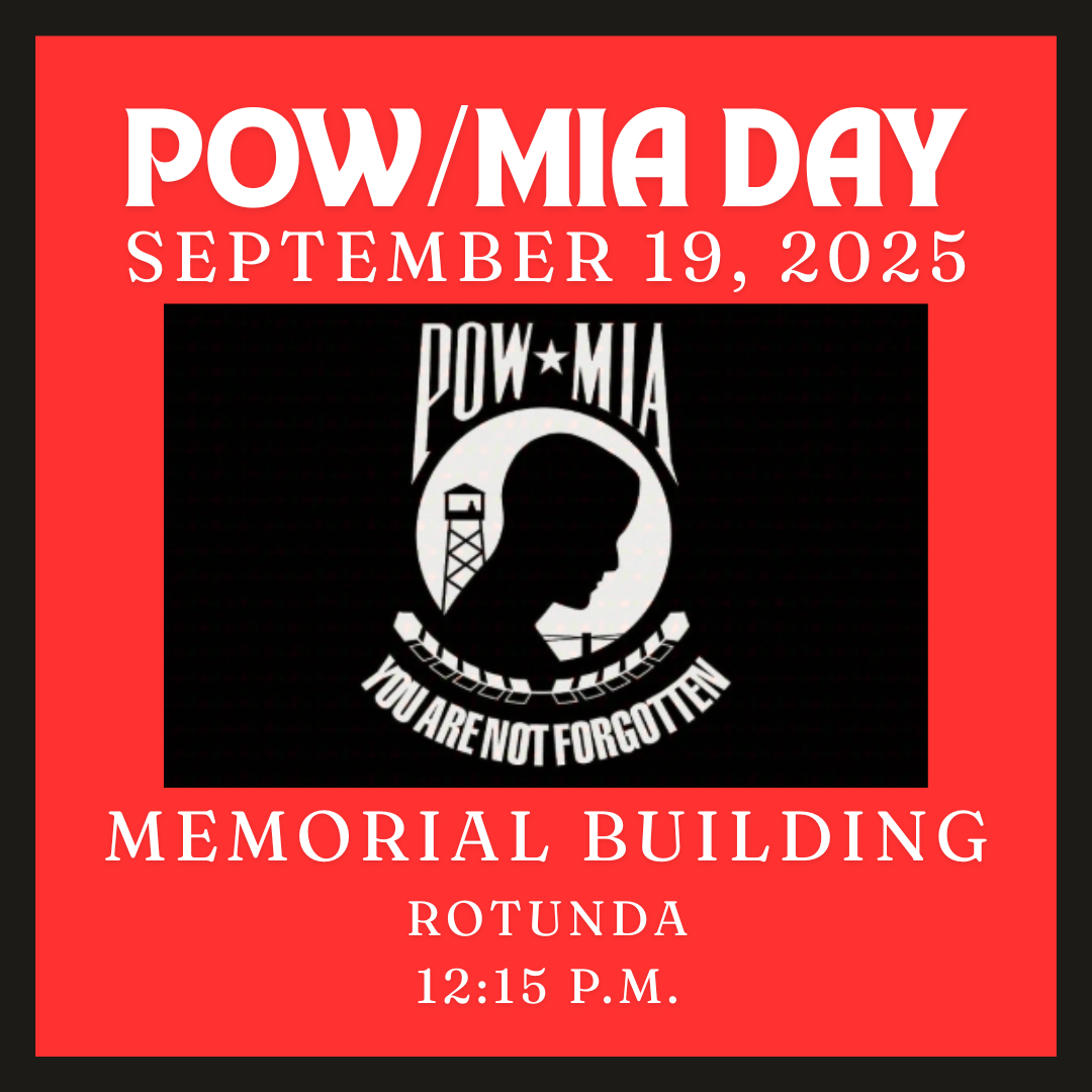 National POWMIA Day 2025 September 19 at Memorial Building with flag