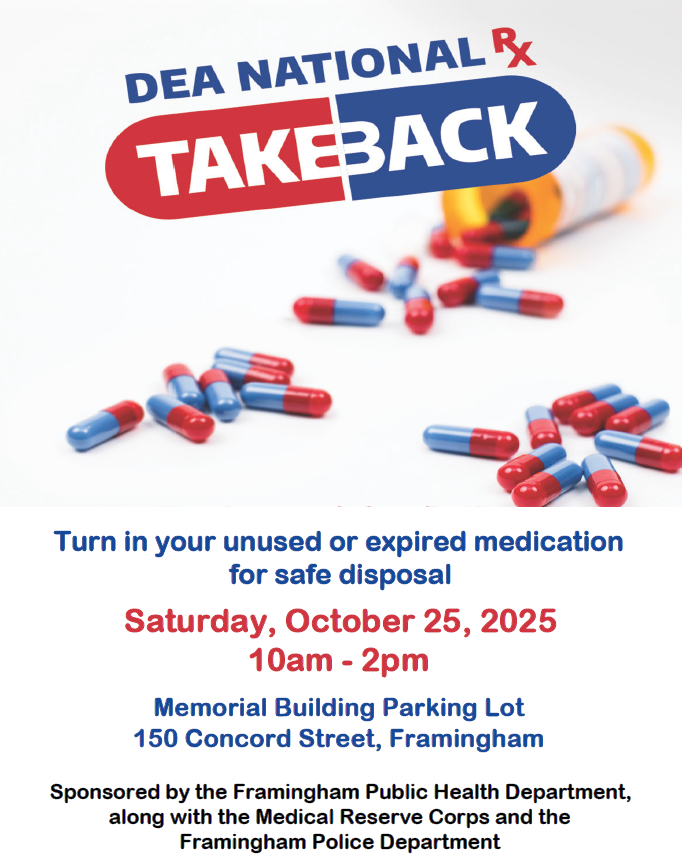 October 25 2025 Drug Take Back event at City Hall 10 a.m. start with photos of drugs
