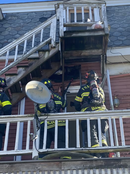 Firefighters battling fire at 9 Central Street on 11.1.25