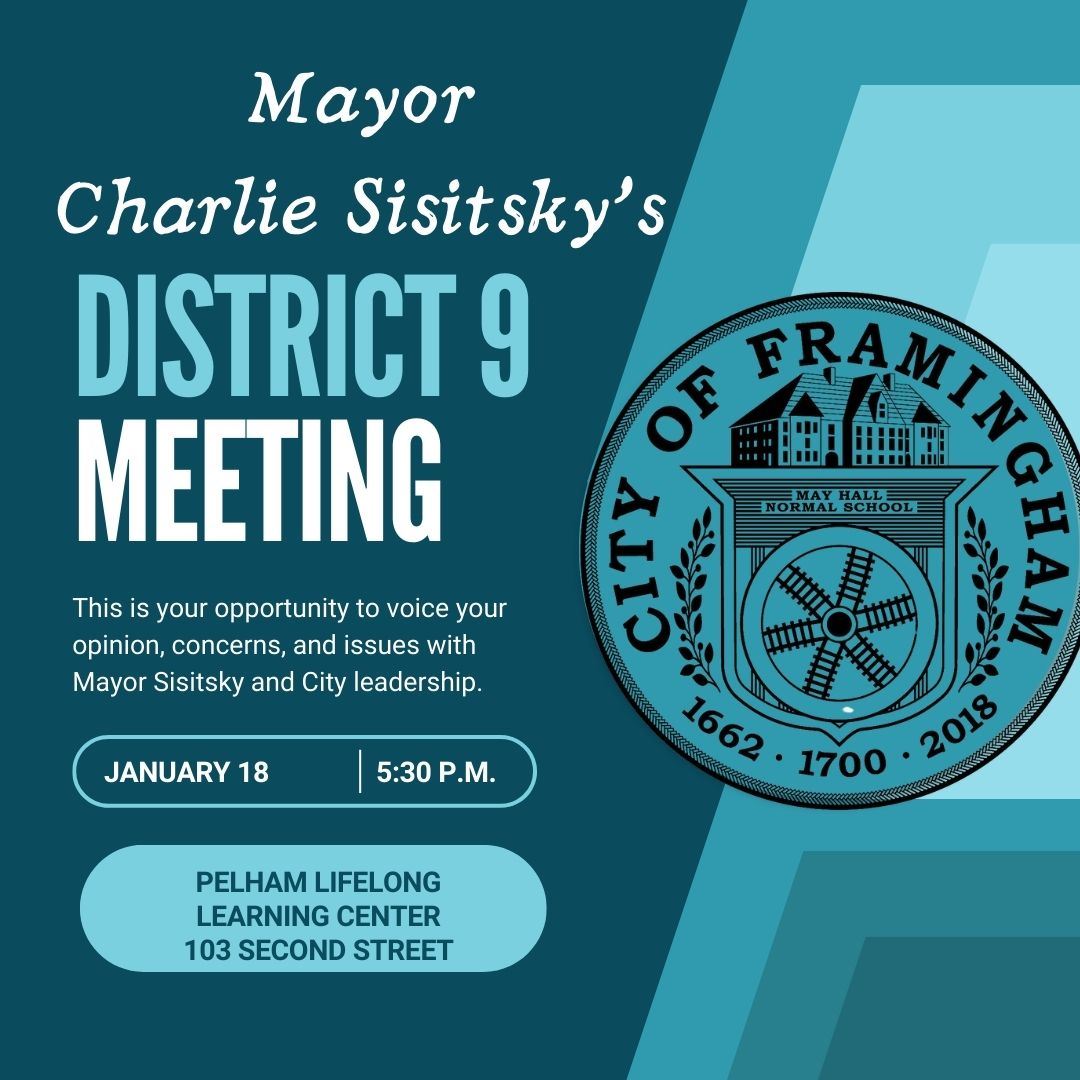 District 9 meeting on January 18 at 5:30 p.m.