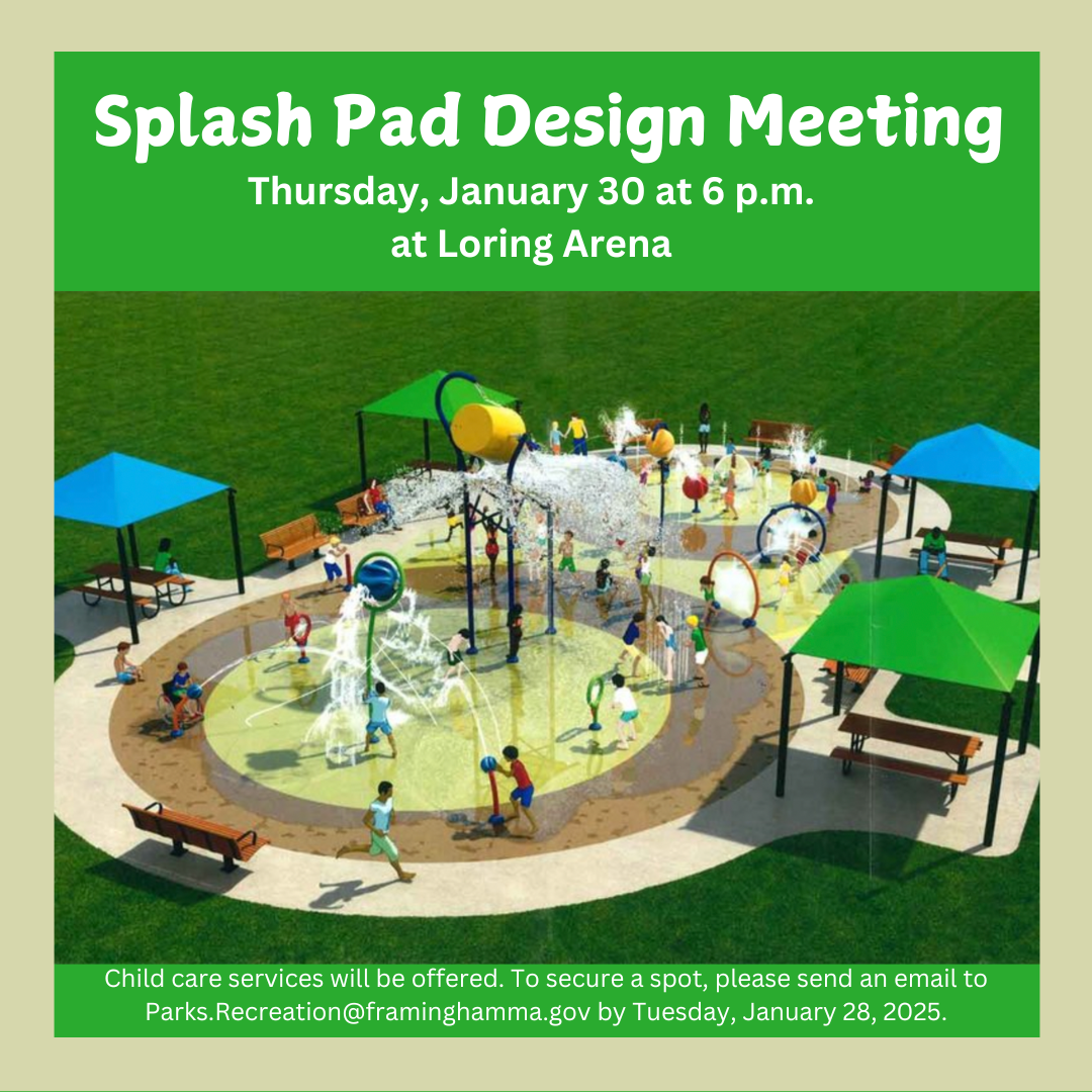 Splash pad community meeting Thursday, January 30 at 7 p.m. at Loring Arena - english